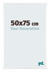 Kent Aluminium Cadre Photo 50x75cm Blanc Brillant De Face Mesure | Yourdecoration.fr