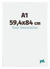 Kent Aluminium Cadre Photo 59 4x84cm A1 Blanc Brillant De Face Mesure | Yourdecoration.fr