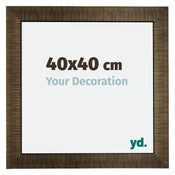 Leeds Bois Cadre Photo 40x40cm Champagne Brosse De Face Mesure | Yourdecoration.fr