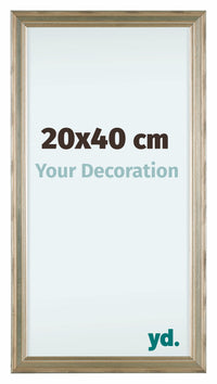 Lincoln Bois Cadre Photo 20x40cm Argent De Face Mesure | Yourdecoration.fr