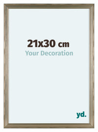 Lincoln Bois Cadre Photo 21x30cm Argent De Face Mesure | Yourdecoration.fr