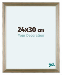 Lincoln Bois Cadre Photo 24x30cm Argent De Face Mesure | Yourdecoration.fr