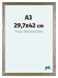 Lincoln Bois Cadre Photo 29 7x42cm A3 Argent De Face Mesure | Yourdecoration.fr