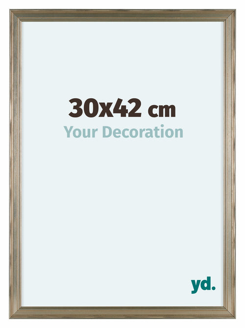 Lincoln Bois Cadre Photo 30x42cm Argent De Face Mesure | Yourdecoration.fr