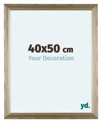 Lincoln Bois Cadre Photo 40x50cm Argent De Face Mesure | Yourdecoration.fr