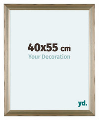 Lincoln Bois Cadre Photo 40x55cm Argent De Face Mesure | Yourdecoration.fr