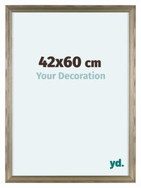 Lincoln Bois Cadre Photo 42x60cm Argent De Face Mesure | Yourdecoration.fr