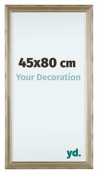 Lincoln Bois Cadre Photo 45x80cm Argent De Face Mesure | Yourdecoration.fr