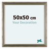 Lincoln Bois Cadre Photo 50x50cm Argent De Face Mesure | Yourdecoration.fr