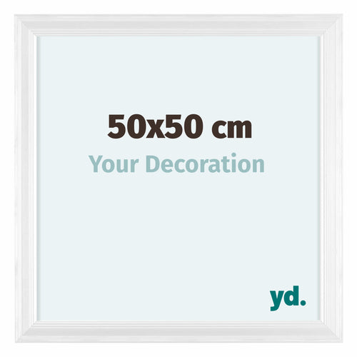 Lincoln Bois Cadre Photo 50x50cm Blanc De Face Mesure | Yourdecoration.fr