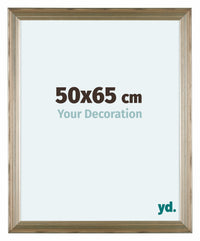 Lincoln Bois Cadre Photo 50x65cm Argent De Face Mesure | Yourdecoration.fr