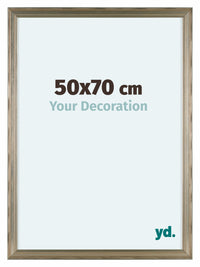 Lincoln Bois Cadre Photo 50x70cm Argent De Face Mesure | Yourdecoration.fr