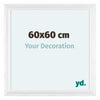 Lincoln Bois Cadre Photo 60x60cm Blanc De Face Mesure | Yourdecoration.fr