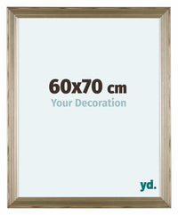 Lincoln Bois Cadre Photo 60x70cm Argent De Face Mesure | Yourdecoration.fr