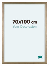 Lincoln Bois Cadre Photo 70x100cm Argent De Face Mesure | Yourdecoration.fr