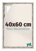 Lyon MDF Cadre Flottant 40x60cm Blanc Vintage De Face Mesure | Yourdecoration.fr