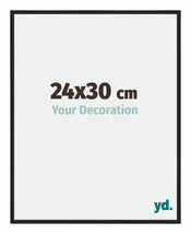 Miami Aluminium Cadre Photo 24x30cm Noir Brillant De Face Mesure | Yourdecoration.fr