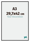 Miami Aluminium Cadre Photo 29 7x42cm A3 Noir Brillant De Face Mesure | Yourdecoration.fr