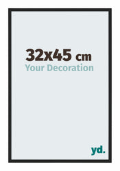 Miami Aluminium Cadre Photo 32x45cm Noir Brillant De Face Mesure | Yourdecoration.fr