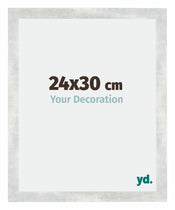 Mura MDF Cadre Photo 24x30cm Argent Brillant Vintage De Face Mesure | Yourdecoration.fr