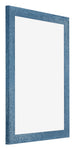 Mura MDF Cadre Photo 24x32cm Bleu Brillant Patiné De Face Oblique | Yourdecoration.fr