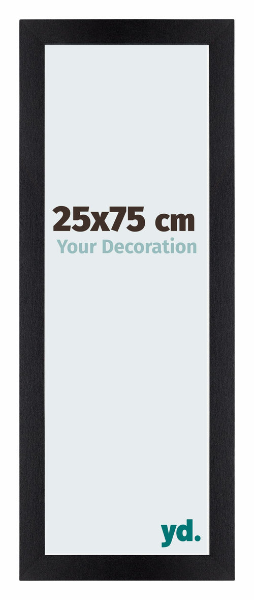 Mura MDF Cadre Photo 25x75cm Noir Mat De Face Mesure | Yourdecoration.fr