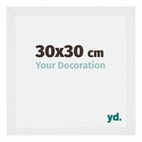 Mura MDF Cadre Photo 30x30cm Blanc Brillant De Face Mesure | Yourdecoration.fr