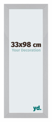 Mura MDF Cadre Photo 33x98cm Gris Clair De Face Mesure | Yourdecoration.fr
