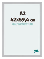 Mura MDF Cadre Photo 42x59 4cm A2 Argent Mat De Face Mesure | Yourdecoration.fr