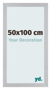 Mura MDF Cadre Photo 50x100cm Argent Mat De Face Mesure | Yourdecoration.fr