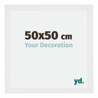 Mura MDF Cadre Photo 50x50cm Blanc Brillant De Face Mesure | Yourdecoration.fr