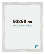 Mura MDF Cadre Photo 50x60cm Argent Brillant Vintage De Face Mesure | Yourdecoration.fr