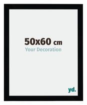 Mura MDF Cadre Photo 50x60cm Noir Brillant De Face Mesure | Yourdecoration.fr