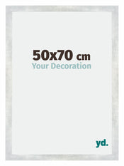 Mura MDF Cadre Photo 50x70cm Argent Brillant Vintage De Face Mesure | Yourdecoration.fr
