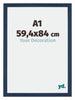 Mura MDF Cadre Photo 59 4x84cm A1 Bleu Foncé Patine De Face Mesure | Yourdecoration.fr