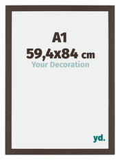 Mura MDF Cadre Photo 59 4x84cm A1 Chêne Foncé De Face Mesure | Yourdecoration.fr
