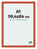 Mura MDF Cadre Photo 59 4x84cm A1 Orange De Face Mesure | Yourdecoration.fr