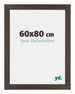 Mura MDF Cadre Photo 60x80cm Chêne Foncé De Face Mesure | Yourdecoration.fr