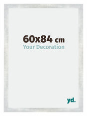 Mura MDF Cadre Photo 60x84cm Argent Brillant Vintage De Face Mesure | Yourdecoration.fr