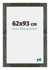 Mura MDF Cadre Photo 62x93cm Bleu Or Mélangé De Face Mesure | Yourdecoration.fr