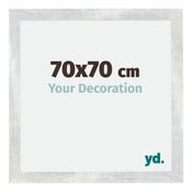 Mura MDF Cadre Photo 70x70cm Argent Brillant Vintage De Face Mesure | Yourdecoration.fr