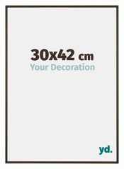 New York Aluminium Cadre Photo 30x42cm Structure Noyer De Face Mesure | Yourdecoration.fr