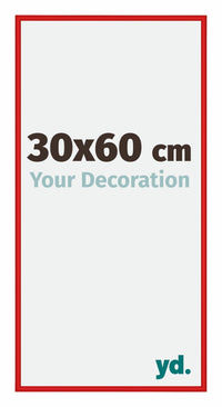 New York Aluminium Cadre Photo 30x60cm Rouge Ferrari De Face Mesure | Yourdecoration.fr