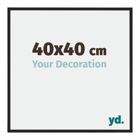 New York Aluminium Cadre Photo 40x40cm Noir Mat De Face Mesure | Yourdecoration.fr