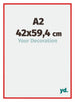 New York Aluminium Cadre Photo 42x59 4cm A2 Rouge Ferrari De Face Mesure | Yourdecoration.fr