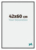 New York Aluminium Cadre Photo 42x60cm Noir Mat De Face Mesure | Yourdecoration.fr