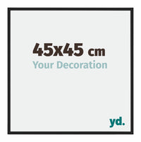 New York Aluminium Cadre Photo 45x45cm Noir Mat De Face Mesure | Yourdecoration.fr