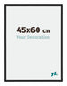 New York Aluminium Cadre Photo 45x60cm Noir Mat De Face Mesure | Yourdecoration.fr