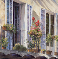 PGM CSO 46 Christian Sommer Balcon a Grasse Provence Affiche Art 98x98cm | Yourdecoration.fr