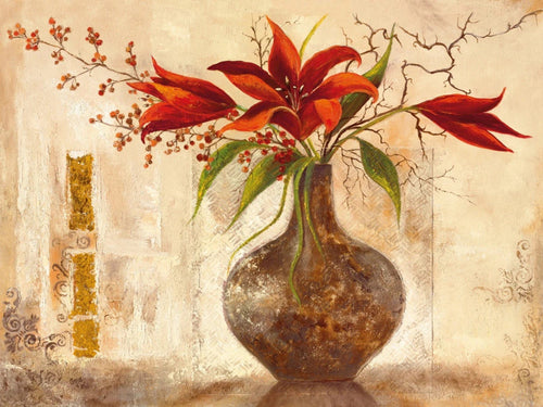 PGM FAD 39 Anna Field Red Lilies Affiche Art 80x60cm | Yourdecoration.fr